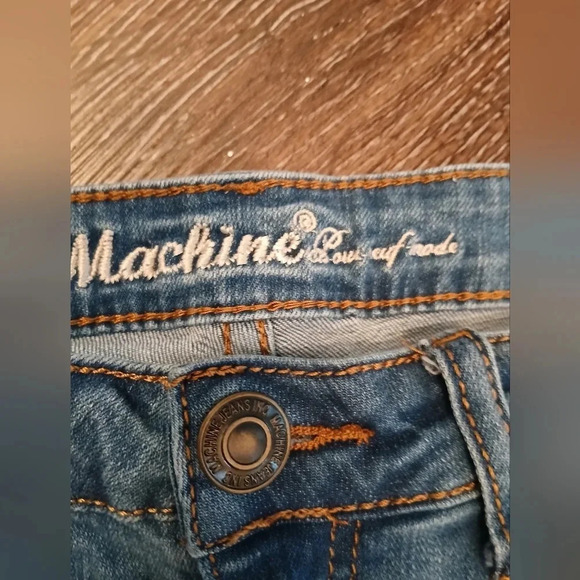Machine nouvelle mode distressed raw hem denim jeans womens 6 moto Y2K grunge - Picture 4 of 9